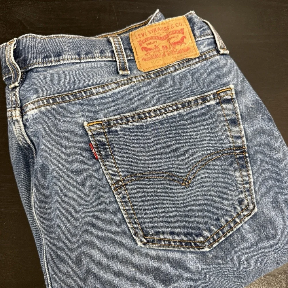 Levis Mens 505 Blue Jeans Denim 42x32 Fits‎ 40x31 Straight Leg